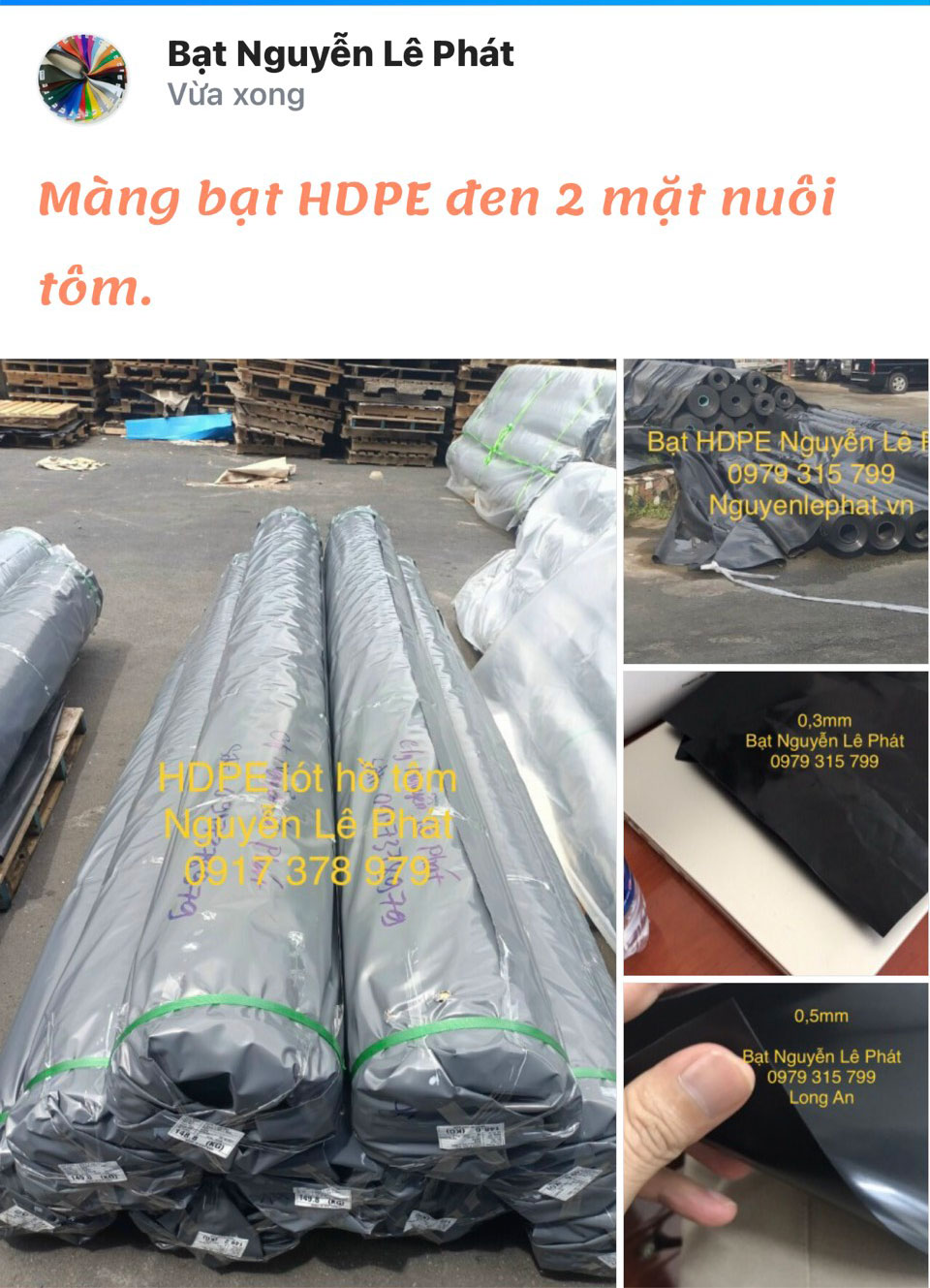 Bạt Nhựa Đen HDPE Lót Hồ Nuôi Cá Phú Giáo