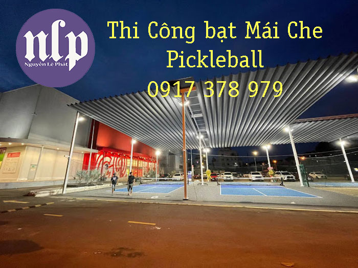 Thi công bạt mái che Pickleball