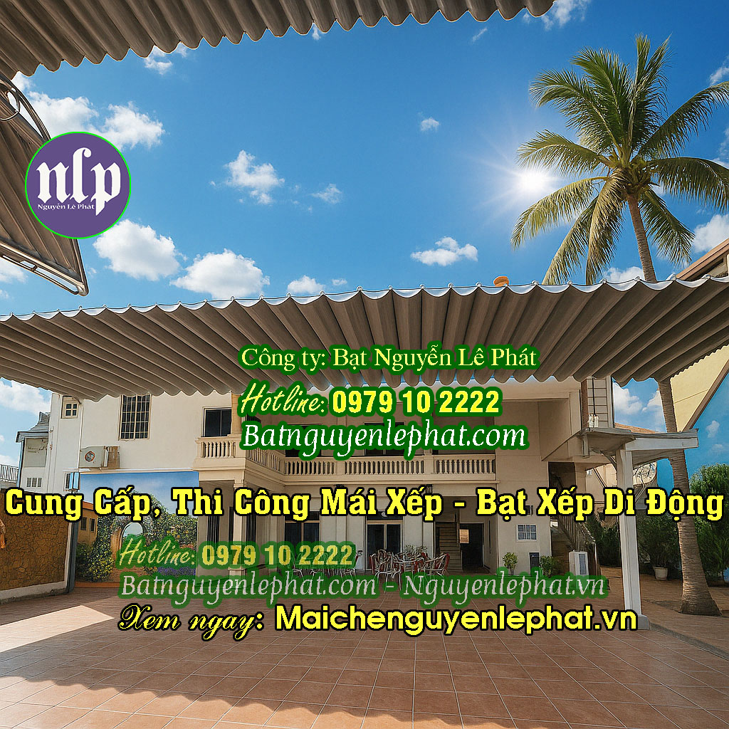 mái hiên che nắng mưa tay quay bạt xếp mái che di động