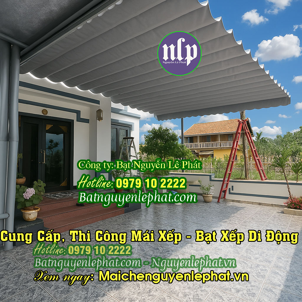 Thi công bạt kéo mái xếp di động Thi công bạt kéo mái xếp di động