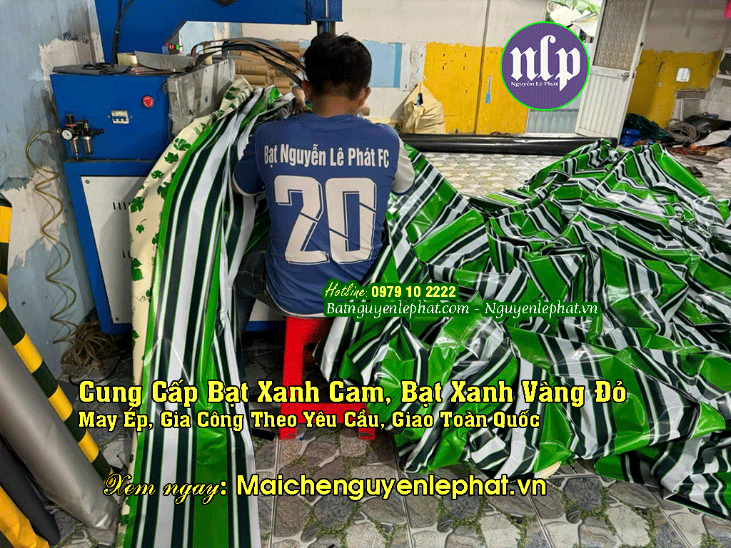 bạt sọc 3 màu bạt nhựa che nắng mưa
