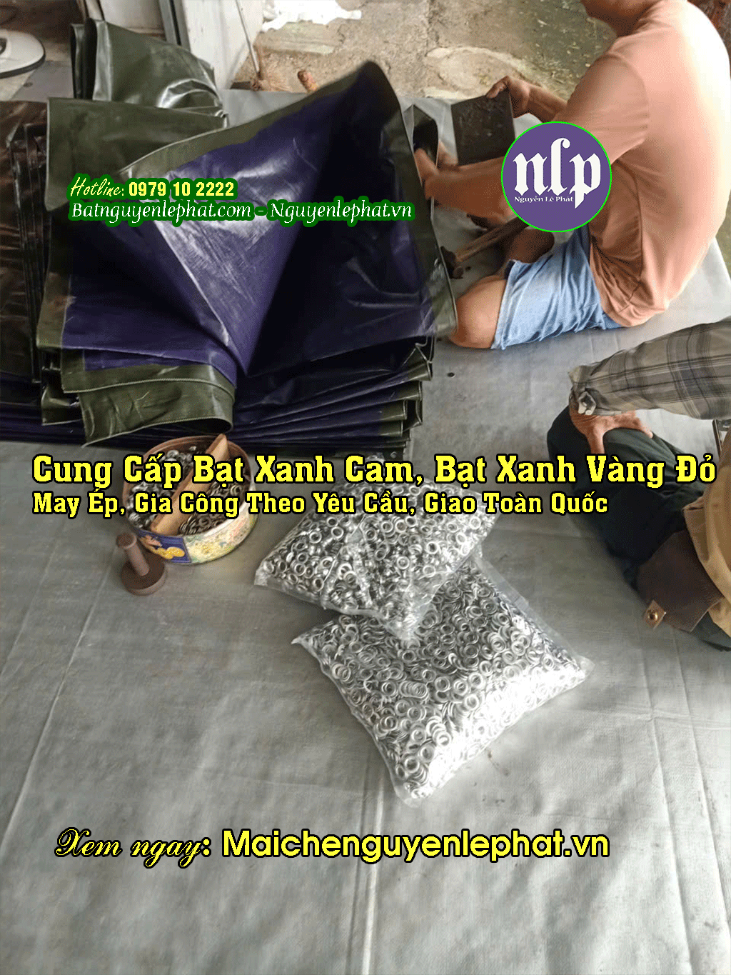Gia công bạt xanh cam Gia công bạt xanh cam